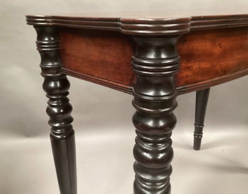 GEORGE IV MAHOGANY AND EBONISED BOW FRONTED SIDE TABLE - ADDITIONAL PHOTO 6