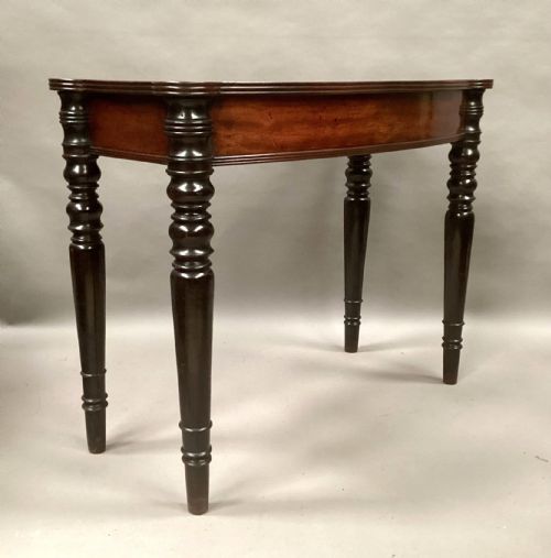 GEORGE IV MAHOGANY AND EBONISED BOW FRONTED SIDE TABLE - ADDITIONAL PHOTO 8