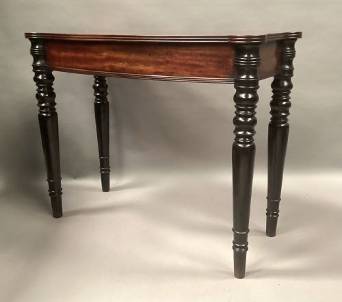 GEORGE IV MAHOGANY AND EBONISED BOW FRONTED SIDE TABLE - ADDITIONAL PHOTO 9