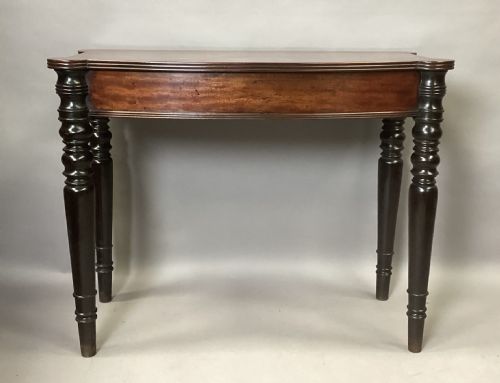GEORGE IV MAHOGANY AND EBONISED BOW FRONTED SIDE TABLE - ADDITIONAL PHOTO 1