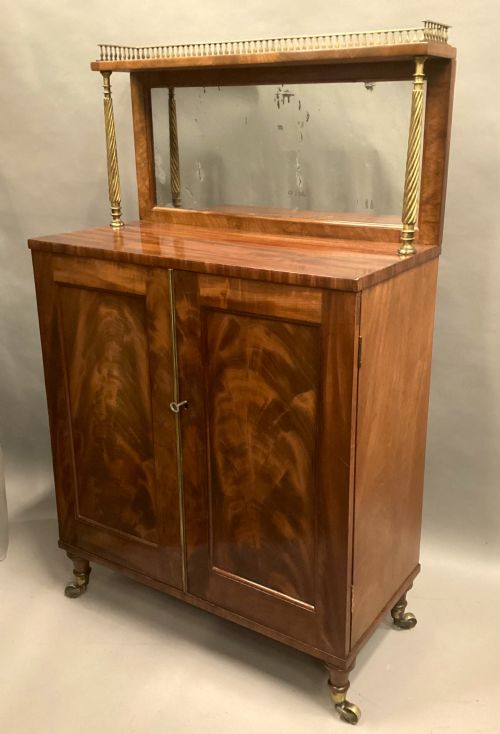 REGENCY FIGURED MAHOGANY COLLECTORS SIDE CABINET - ADDITIONAL PHOTO 16