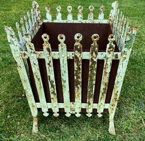 C19TH PAIR OF WROUGHT IRON STRAPWORK PLANTERS - ADDITIONAL PHOTO 3