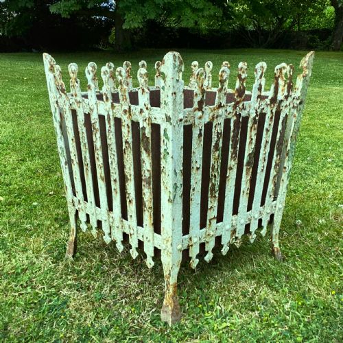 C19TH PAIR OF WROUGHT IRON STRAPWORK PLANTERS - ADDITIONAL PHOTO 6