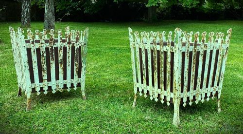 C19TH PAIR OF WROUGHT IRON STRAPWORK PLANTERS - ADDITIONAL PHOTO 8