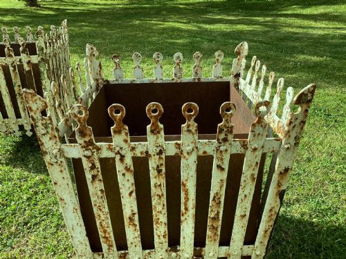 C19TH PAIR OF WROUGHT IRON STRAPWORK PLANTERS - ADDITIONAL PHOTO 12
