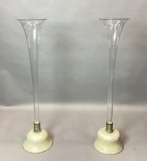 C19TH PAIR OF VERY LARGE TRUMPET VASES 40 INCHES TALL - ADDITIONAL PHOTO 8