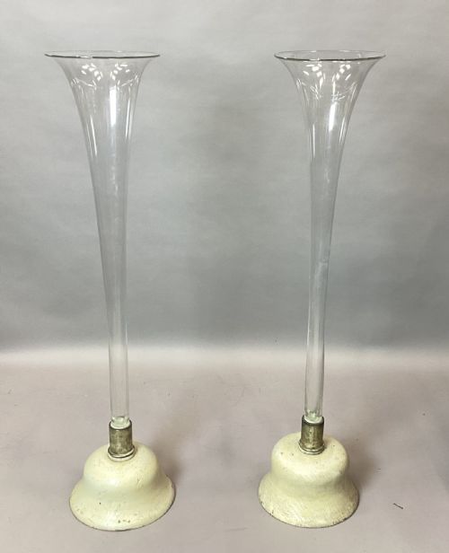 C19TH PAIR OF VERY LARGE TRUMPET VASES 40 INCHES TALL - ADDITIONAL PHOTO 9