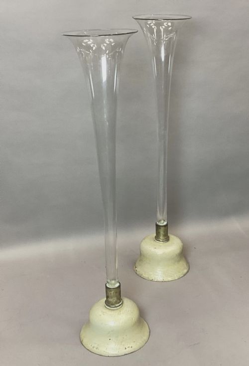 C19TH PAIR OF VERY LARGE TRUMPET VASES 40 INCHES TALL - ADDITIONAL PHOTO 17