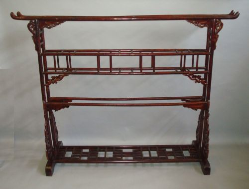 C19TH CHINESE LARGE LACQUERED ROBE STANDCLOTHES HORSE VERY IMPRESSIVE SCALE - ADDITIONAL PHOTO 2