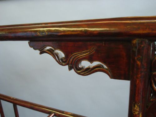 C19TH CHINESE LARGE LACQUERED ROBE STANDCLOTHES HORSE VERY IMPRESSIVE SCALE - ADDITIONAL PHOTO 5