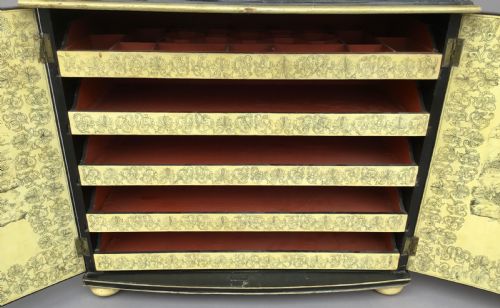 REGENCY CHINOISERIE PENWORK COLLECTORS CABINET ON STAND - ADDITIONAL PHOTO 21
