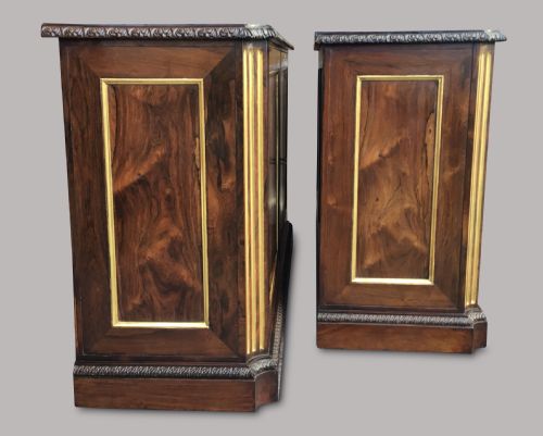 EXCEPTIONAL REGENCY PAIR OF ROSEWOOD AND PARCEL GILT SIDE CABINETS - ADDITIONAL PHOTO 12