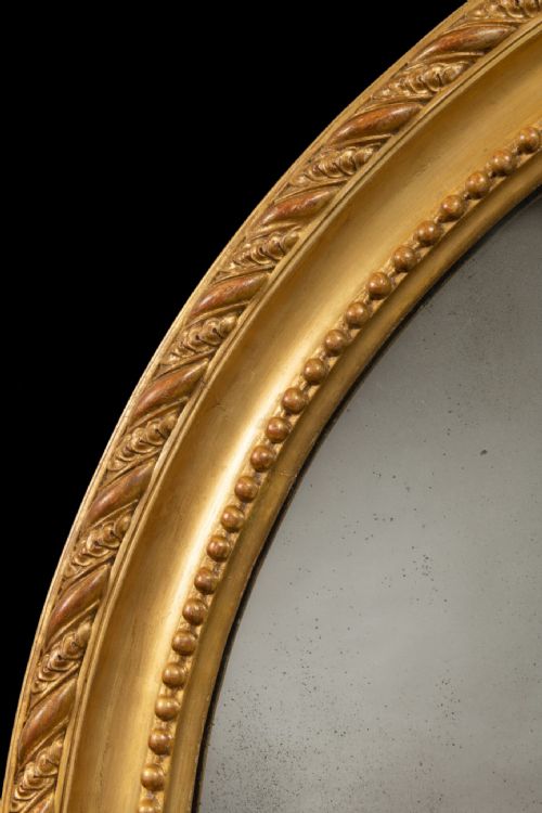 REGENCY GRAND SCALE CIRCULAR GILTWOOD MIRROR 4FT DIAMETER - ADDITIONAL PHOTO 1