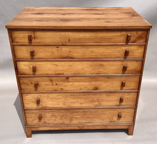 ARTS AND CRAFTS SOLID YEW WOOD CHEST OF DRAWERS IN THE MANNER OF EDWARD BARNSLEY - ADDITIONAL PHOTO 7