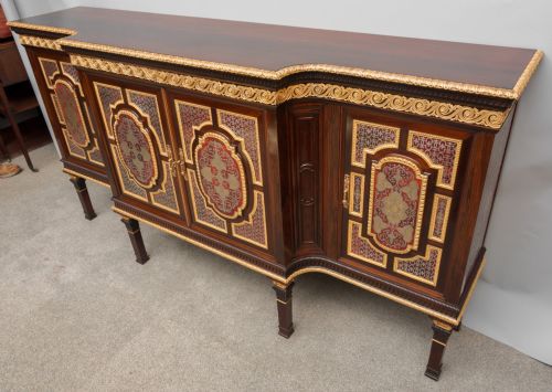 C19TH ROSEWOOD AND BOULLE BREAKFRONT SIDE CABINET - ADDITIONAL PHOTO 5