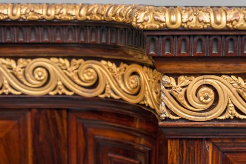 C19TH ROSEWOOD AND BOULLE BREAKFRONT SIDE CABINET - ADDITIONAL PHOTO 6