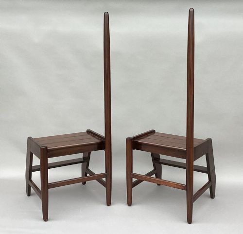 EARLY C20TH PAIR OF MAHOGANY LIBRARY STEPS OF UNUSUAL FORM PROVENANCE 'LONDON LIBRARY' - ADDITIONAL PHOTO 5