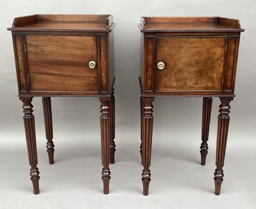 REGENCY GILLOWS MATCHED PAIR OF MAHOGANY BEDSIDE CABINETS CUPBOARDS - ADDITIONAL PHOTO 3