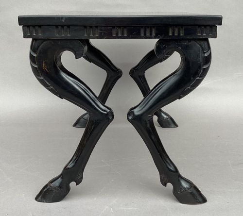 C19TH EBONISED LOW TABLE STOOL OF AN ECCENTRIC DESIGN - ADDITIONAL PHOTO 2