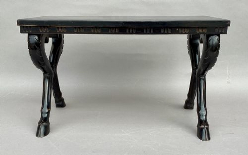 C19TH EBONISED LOW TABLE STOOL OF AN ECCENTRIC DESIGN - ADDITIONAL PHOTO 3