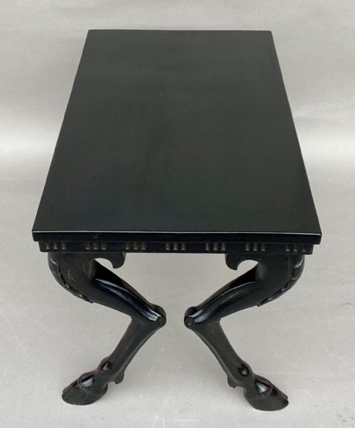 C19TH EBONISED LOW TABLE STOOL OF AN ECCENTRIC DESIGN - ADDITIONAL PHOTO 4