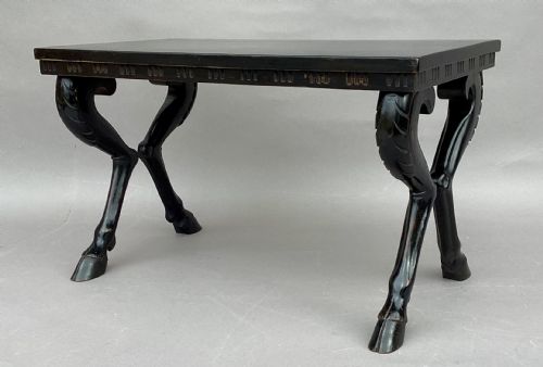 C19TH EBONISED LOW TABLE STOOL OF AN ECCENTRIC DESIGN - ADDITIONAL PHOTO 8