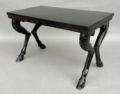 C19TH EBONISED LOW TABLE STOOL OF AN ECCENTRIC DESIGN - ADDITIONAL PHOTO 9