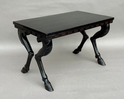 C19TH EBONISED LOW TABLE STOOL OF AN ECCENTRIC DESIGN - ADDITIONAL PHOTO 12