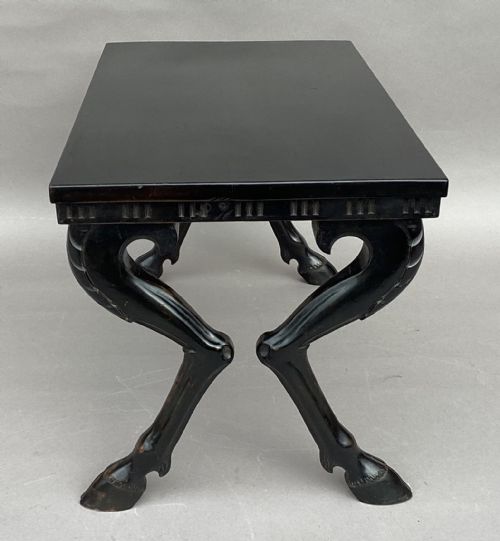 C19TH EBONISED LOW TABLE STOOL OF AN ECCENTRIC DESIGN - ADDITIONAL PHOTO 13
