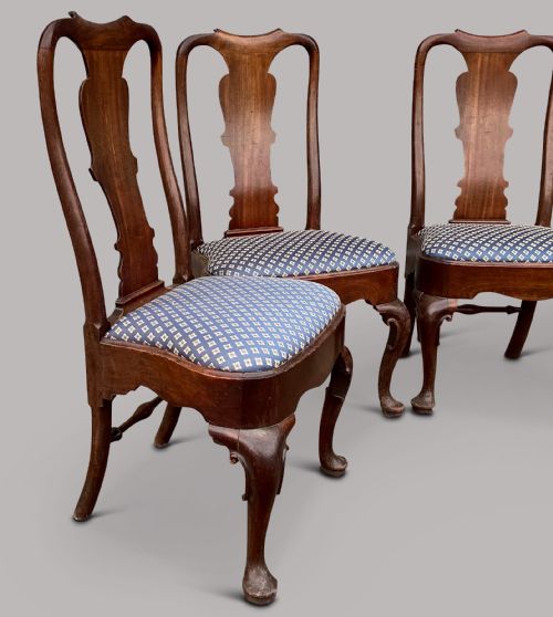 GEORGE II RED WALNUT SET OF 6 SIDE DINING CHAIRS - ADDITIONAL PHOTO 1