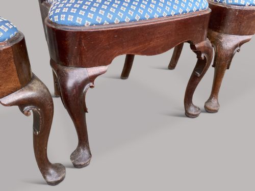 GEORGE II RED WALNUT SET OF 6 SIDE DINING CHAIRS - ADDITIONAL PHOTO 6