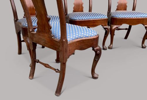 GEORGE II RED WALNUT SET OF 6 SIDE DINING CHAIRS - ADDITIONAL PHOTO 9