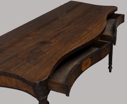 GEORGE III MAHOGANY SERPENTINE SIDE SERVING TABLE - ADDITIONAL PHOTO 4