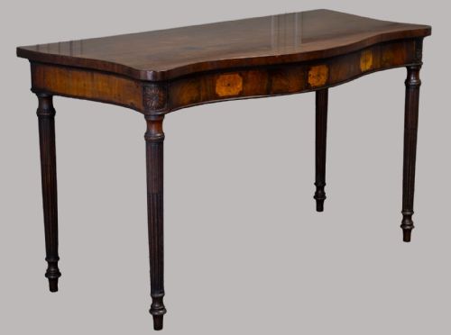 GEORGE III MAHOGANY SERPENTINE SIDE SERVING TABLE - ADDITIONAL PHOTO 12