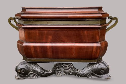 REGENCY MAHOGANY SARCOPHAGUS FORM WINE COOLER CELLARETTE - ADDITIONAL PHOTO 4