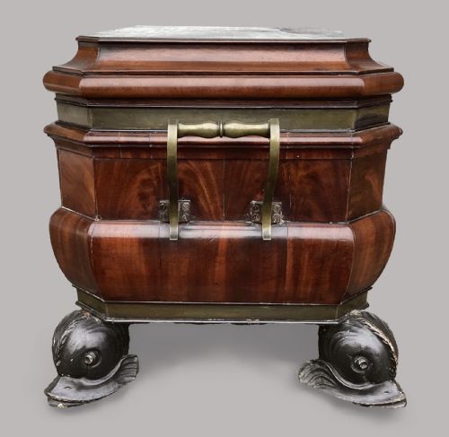 REGENCY MAHOGANY SARCOPHAGUS FORM WINE COOLER CELLARETTE - ADDITIONAL PHOTO 5