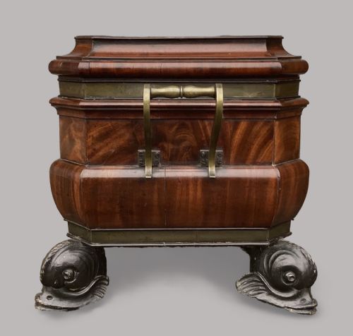 REGENCY MAHOGANY SARCOPHAGUS FORM WINE COOLER CELLARETTE - ADDITIONAL PHOTO 6