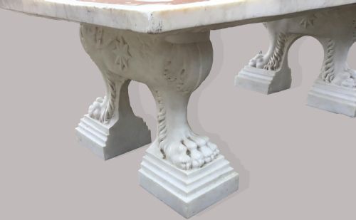 C18TH LARGE ITALIAN MARBLE LOW CENTRE TABLE WITH INLAID SPECIMEN MARBLE - ADDITIONAL PHOTO 5