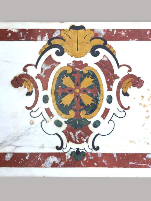 C18TH LARGE ITALIAN MARBLE LOW CENTRE TABLE WITH INLAID SPECIMEN MARBLE - ADDITIONAL PHOTO 8