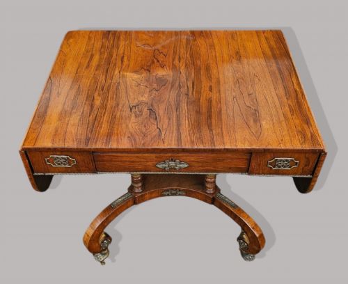 REGENCY ROSEWOOD AND GILT BRASS CENTRE TABLE SOFA TABLE - ADDITIONAL PHOTO 5