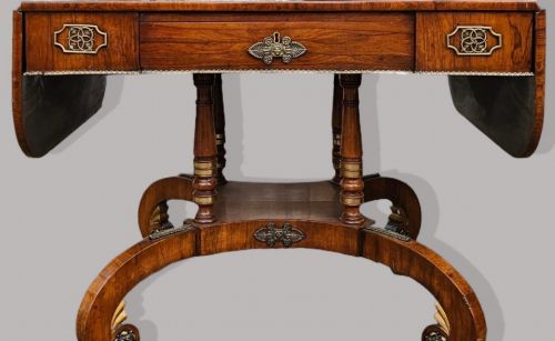 REGENCY ROSEWOOD AND GILT BRASS CENTRE TABLE SOFA TABLE - ADDITIONAL PHOTO 8