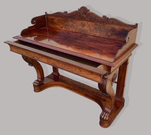 REGENCY MAHOGANY CONSOLE TABLE SERVING TABLE - ADDITIONAL PHOTO 2