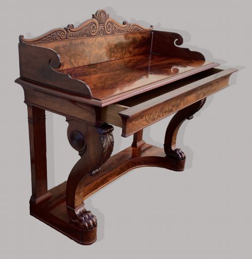 REGENCY MAHOGANY CONSOLE TABLE SERVING TABLE - ADDITIONAL PHOTO 6