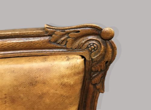 REGENCY PAIR OF OAK AND LEATHER LIBRARY CHAIRS - ADDITIONAL PHOTO 7