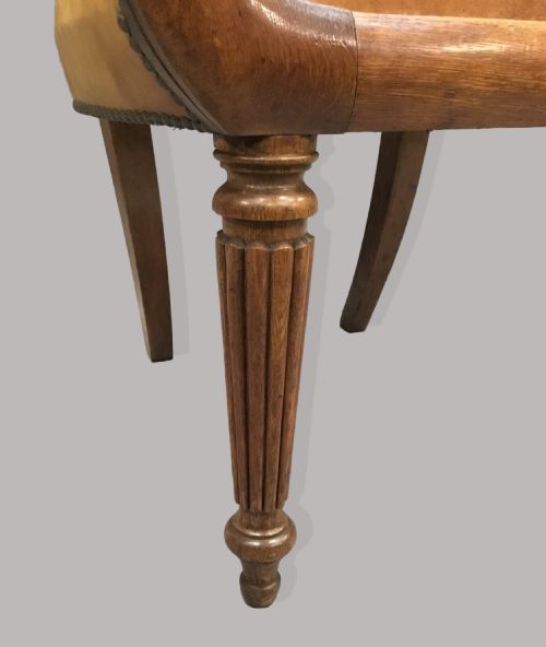 REGENCY PAIR OF OAK AND LEATHER LIBRARY CHAIRS - ADDITIONAL PHOTO 24
