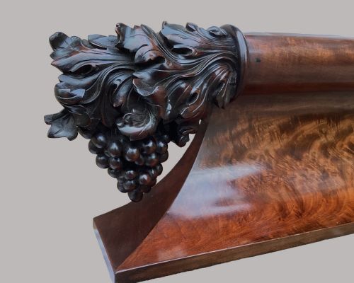 GEORGE IV FIGURED MAHOGANY LARGE PELMET OVERDOOR - ADDITIONAL PHOTO 7
