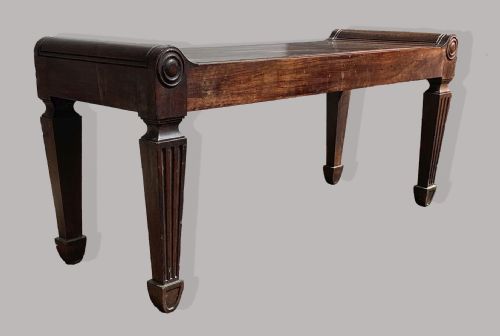 REGENCY MAHOGANY HALL BENCH SEAT ATTRIBUTED TO MARSH AND TATHAM