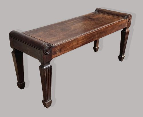 REGENCY MAHOGANY HALL BENCH SEAT ATTRIBUTED TO MARSH AND TATHAM - ADDITIONAL PHOTO 3