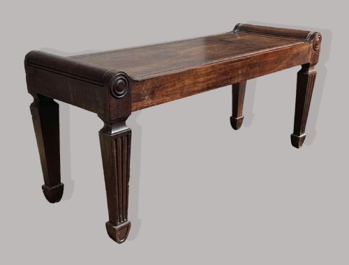 REGENCY MAHOGANY HALL BENCH SEAT ATTRIBUTED TO MARSH AND TATHAM - ADDITIONAL PHOTO 7