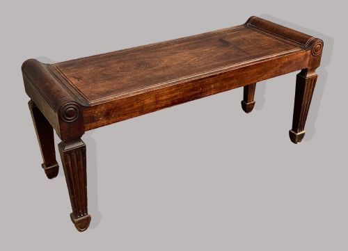 REGENCY MAHOGANY HALL BENCH SEAT ATTRIBUTED TO MARSH AND TATHAM - ADDITIONAL PHOTO 9
